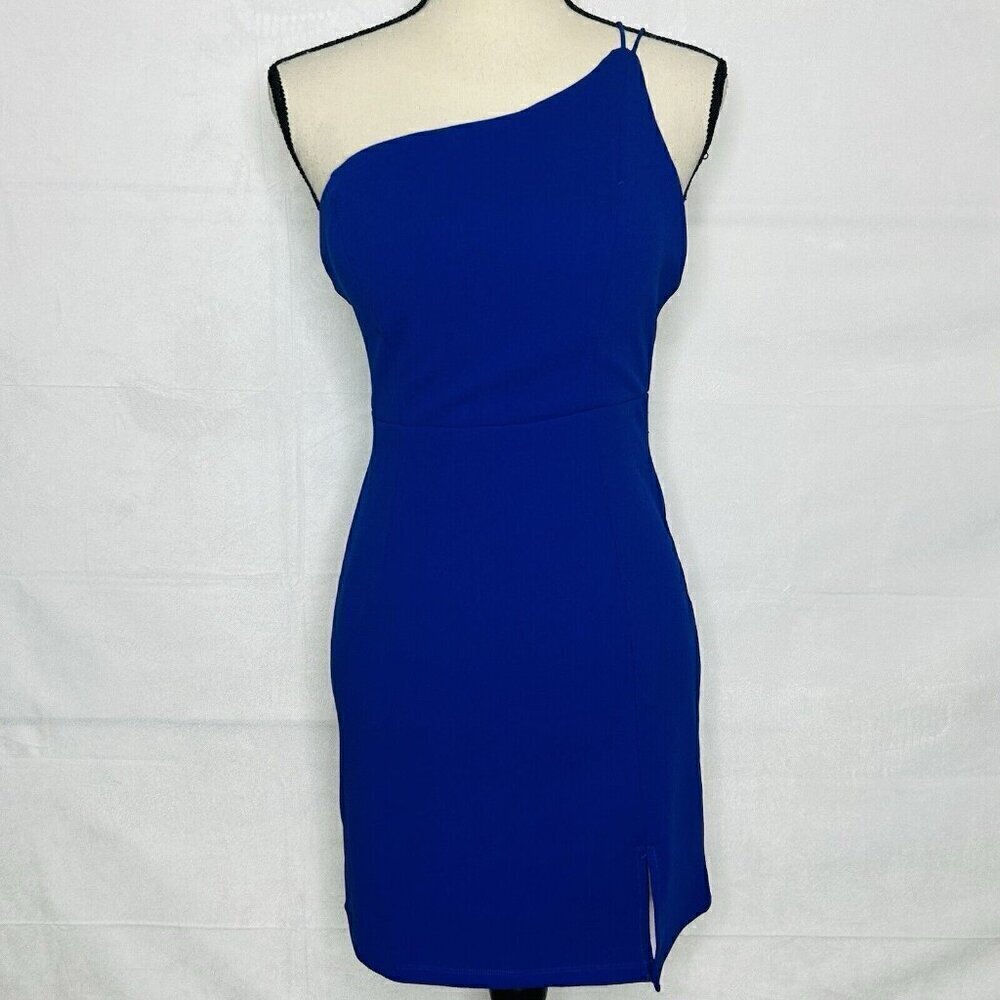 Hello Molly Women's Blue One Shoulder Sleeveless Ignite Skies Mini Dress Size 6